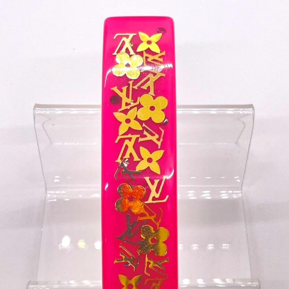 Louis Vuitton LV Monogram Hot Pink Inclusion Hair Barrette Clip - Picture 3 of 9